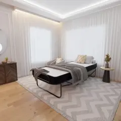 Continental Sleep, 16-Inch Rollaway Folding Cot Bed with 5" Memory Foam Mattresses, Sturdy Metal Folding Frame, Great for Adults and Kids