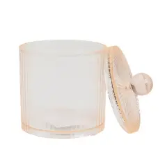 Trio Home Storage Versatile Organizer Holder With Lid For Cotton Ball, Q-Tip, Pads, Floss, Bathroom, Makeup, Vanity, Household