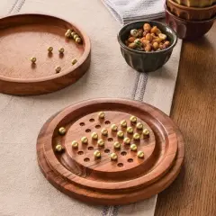 Wood and Brass Marble Solitaire - Hearth & Hand&trade; with Magnolia