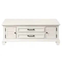 Charlestown Lift Top Coffee White - Steve Silver Co.: Modern Farmhouse, Hidden Storage