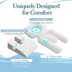 Face Down Pillow for Sleeping After Surgery &uml;C Prone Recovery Pillow with Breathing Hole