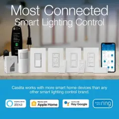 Lutron Diva Smart Dimmer Switch Starter Kit for Cas&eacute;ta Smart Lighting, with Smart Hub, Pico Remote, and Pedestal | DVRF-BDG-1DP-A