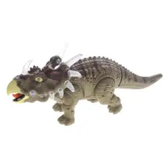 Ready! Set! Play! Link Walking Triceratops Dinosaur Toy With Lights And Sounds (Green)