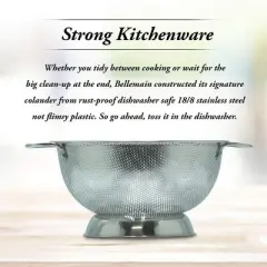 Bellemain 3-Quart Stainless Steel Colander &ndash; Durable Kitchen Strainer for Pasta, Fruits, Vegetables & More