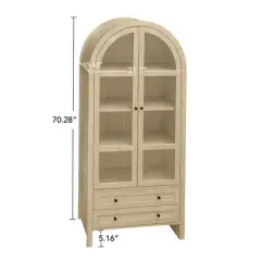 GDFStudio Donald Arched Wood Pantry Cabinets with Adjustable Shelves