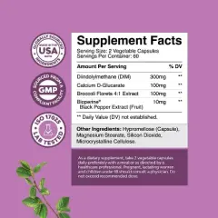 Potent DIM Supplement for Women, Hormone Balance for Women with DIM & Black Pepper, Menopause Support Supplement & PMS Relief, Nature's Craft, 120ct