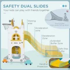 Resenkos Baby Indoor Slide, 8 in 1 Toddler Slide and Swing Set with 2 Slides, Baby Slide for Ages 1-3, Yellow