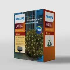Philips 50ct Solar Net String Lights Warm White with Green Wire