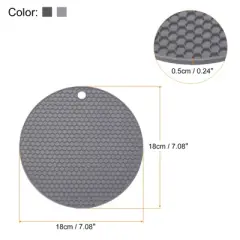Unique Bargains Silicone Heat Resistant Non-slip Flexible Trivet Mat Deep Gray, Light Gray 2 Pcs