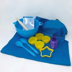 Kids' Baking Set &ndash; Complete Baking Kit with Mixing Bowl, Rolling Pin, Cookie Cutter, Apron, Chef Hat & More &ndash; Available in Pink or Blue
