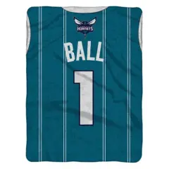 Sleep Squad Charlotte Hornets LaMelo Ball 60 x 80 Raschel Plush Jersey Blanket