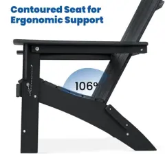 GARPROVM 2 Upgraded Folding HDPE Adirondack Chairs with Side Table Weather-Resistant For Outdoor