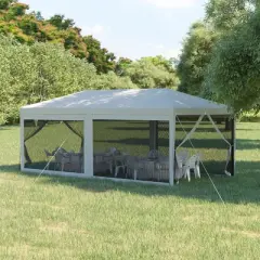Outsunny 20' x 10' Outdoor Party Tent Gazebo Wedding Canopy with Removable Mesh Sidewalls