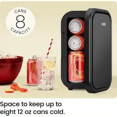 ICEMAN Portable Mini Fridge w/ 8 12oz Can Capacity, Cools and Heats, Car Plug Included