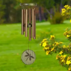 Woodstock Wind Chimes Signature Collection, Woodstock Habitats Chime, 17'' Green Dragonfly Wind Chime HCGD