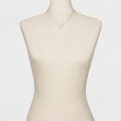 Pave Open Circle Short Pendant Necklace - A New Day&trade; Silver