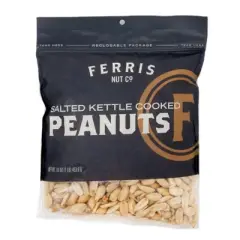 Ferris Nut Co. Kettle Roasted Salted Peanuts - Case of 12/16 oz