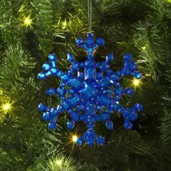 5" Christmas Blue Plastic Snowflake Ornament - Wondershop&trade;