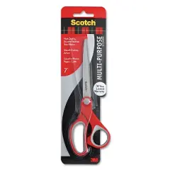 Scotch Multi-Purpose Scissors Pointed 7" Length 3 3/8" Cut Red/Gray 1427