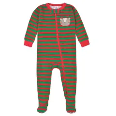 Gerber Baby Neutral Reindeer & Snowflake Snug Fit Footed Cotton Pajamas, 2-pack, 12 Months