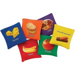 Sportime MyPlate Nutrition Bean Bags, 4 x 4 Inches, Assorted Colors, Set of 60