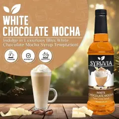 Syruvia White Chocolate Mocha Syrup - 25.4 fl oz. Premium Flavoring Syrup For Coffee
