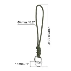 Unique Bargains Braided Wrist Strap Key Whistle Wallet Badge Lanyards 8.3" with Spring O Rings