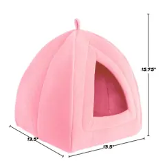Cat House - Indoor Bed with Removable Foam Cushion - Pet Tent for Puppies, Rabbits, Guinea Pigs, Hedgehogs, and Other Small Animals by PETMAKER (Pink)