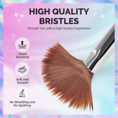 MelodySusie 4Pcs Acrylic Nail Brush Set - Size 8/10/12/14