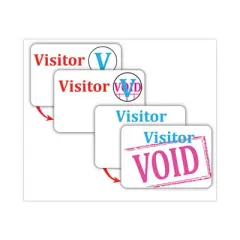 C-Line Time&rsquo;s Up! Self-Expiring Visitor Badges, One-Day Badge, 3 x 2, White, 100/Box