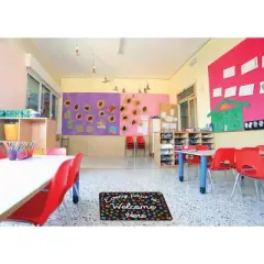 Smart Poly&reg; Welcome Mat with Slip Resistant Backing, 15.5" x 23.5", Paws, Every Paw is Welcome Here