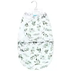 Hudson Baby Plush Faux Fur Swaddle Wrap, Eucalyptus, 0-3 Months