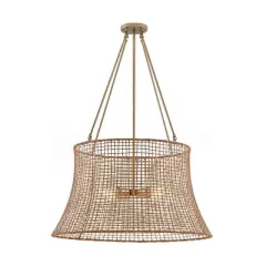 Savoy House Longleaf 4 - Light Chandelier in  Burnished Brass