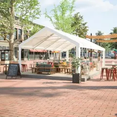 White Heavy Duty Party Tent, Large Outdoor Wedding Tents Event Canopy with Removable Sidewalls and 2 Storage Bags &ndash; Cuddlewood