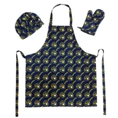 MLB Milwaukee Brewers Apron, Mitt, Hat Grill Tool Set - 3pc