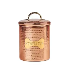 Amici Pet King Charles Collection Dog Treats Canister Set of 2, Copper, Pet Food Storage Containers, Dog Food Jar with Lid,38 & 104 Ounce