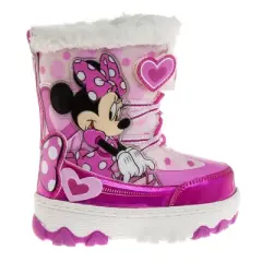 Minnie Mouse Fur Lined Insulated Waterproof Winter Snow Boots - girl boots size 6-12 (Toddler/Little Kid)