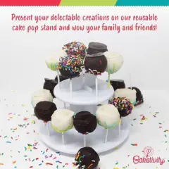 Cake Pop Stand by Baketivity | Lollipop Stand Cake Pop Holder | Plastic CakePopsical Stand | Cake Stand Set &ndash; No Cake Pop Mold Needed