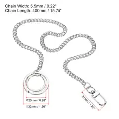 Unique Bargains Wallet Jeans Belt Handbag Nickel Plated Metal Chains with Keyring Clasps