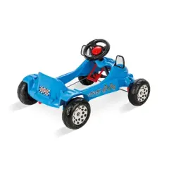 Pilsan 07 302B Herby Ride On Kids Toy Pedal Car with Removable Steering Wheel, Moving Mirrors, and Horn for Ages 3 and Up, 77 Pound Capacity, Blue
