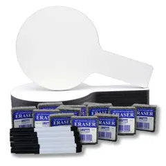 Flipside Products Dry Erase Answer Paddles, Pens & Erasers, Pack of 12