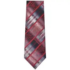 TheDapperTie Men's Burgundy And Black Paisley Necktie with Hanky