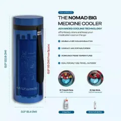 4ALLFAMILY Nomad Medium & Big Diabetes Insulin and Medication Coolers, Blue or Red, TSA Approved Biogel Ice Pack