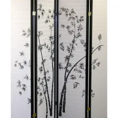 4 Panel Room Divider Bamboo - Ore International