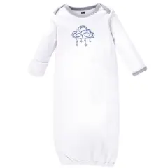 Hudson Baby Infant Boy Cotton Long-Sleeve Gowns 3pk, Cloud Mobile Blue, 0-6 Months