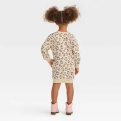 Grayson Mini Toddler Girls' Leopard Fleece Crew Dress
