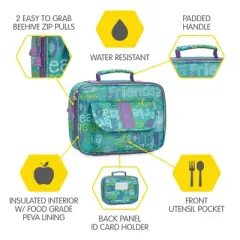 Bixbee Hope Peace Love Lunchbox - Kids Lunch Box, Insulated Lunch Bag for Girls and Boys, Lunch Boxes Kids for School, Small Lunch Tote for Toddlers