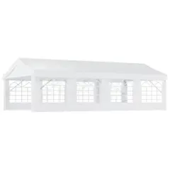 Resenkos Canopy, Outdoor Canopy Tent,Outdoor Carport Party Event Tent, Patio Gazebo Canopy Pavilion with 4 Sidewalls, 8 Windows, White