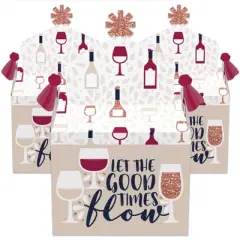 Big Dot of Happiness But First, Wine - Treat Box Party Favors - Wine Tasting Party Goodie Gable Boxes - Set of 12