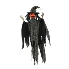 Morris Costumes 2 Ft. Hanging Pumpkinhead Man with Hat Halloween Decoration